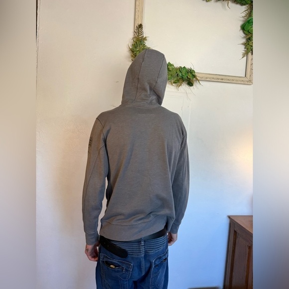 Medium new era, gray hoodie army National Guard logo with flag - Picture 2 of 8